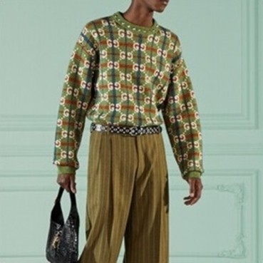 구찌 남성 크루넥 그린 스웨터 - Gucci Mens Green Sweaters 