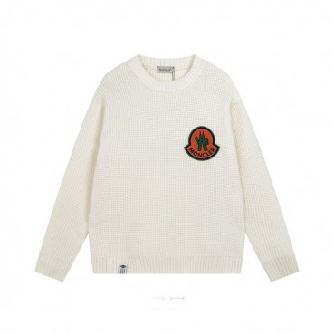 몽클레어 남성 화이트 크루넥 니트 - Moncler Mens White Knits 
