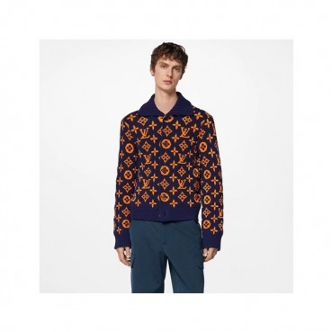 루이비통 남성 네이비 폴로 니트 - Louis vuitton Mens Navy Sweaters 