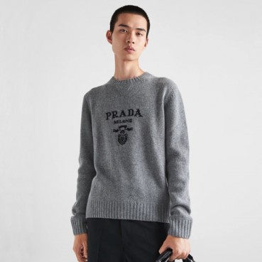 프라다 남성 라운드 니트 - Prada Mens Gray Knits 