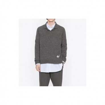 디올 남성 그레이 폴로 스웨터 - Dior Mens Gray Sweaters 