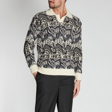 디올 남성 블랙 폴로 스웨터 - Dior Mens Black Sweaters 
