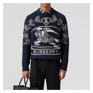 버버리 남성 크루넥 네이비 니트 - Burberry Mens Navy Knits 