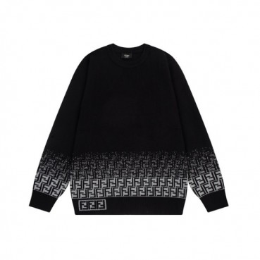 펜디 남성 블랙 크루넥 니트 - Fendi Mens Black Sweaters 