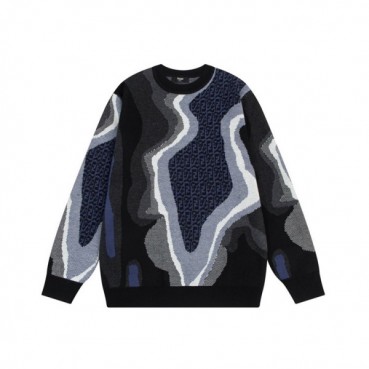 펜디 남성 그레이 크루넥 니트 - Fendi Mens Gray Sweaters 