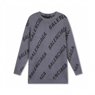 발렌시아가 남성 그레이 크루넥 니트 - Balenciaga Mens Gray Knits 