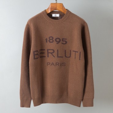 벨루티 남성 카멜 크루넥 니트 - Berluti Mens Camel Knits 