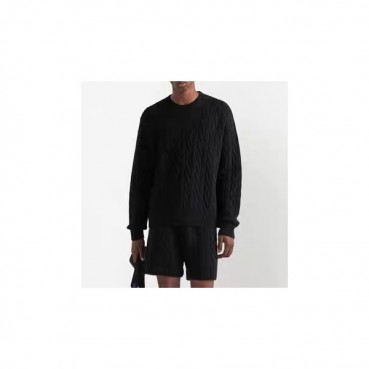프라다 남성 크루넥 블랙 니트 - Prada Mens Black Knits 
