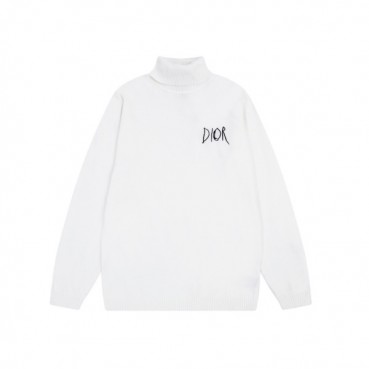 디올 남성 화이트 터틀넥 스웨터 - Dior Mens White Sweaters 
