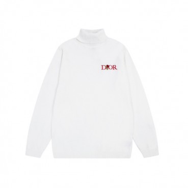 디올 남성 화이트 터틀넥 스웨터 - Dior Mens White Sweaters 