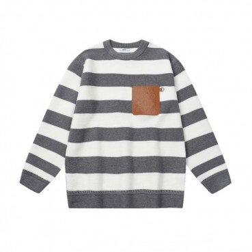 로에베 남성 그레이 크루넥 스웨터 - Loewe Mens Gray Sweaters 