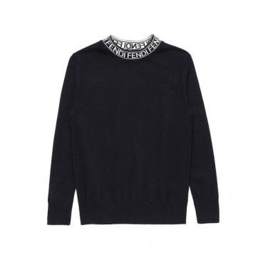 펜디 남성 트렌디 블랙 니트 - Fendi Mens Black Sweaters 
