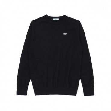 프라다 남성 크루넥 블랙 니트 - Prada Mens Black Knits 