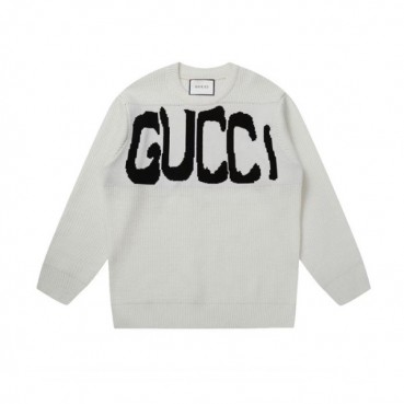 구찌 남성 화이트 크루넥 니트 - Gucci Mens White Knits 