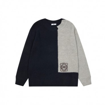 로에베 남성 블랙 크루넥 스웨터 - Loewe Mens Black Sweaters 