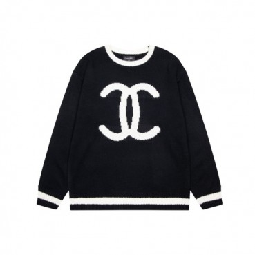 샤넬 남/녀 블랙 크루넥 니트 - Chanel Unisex Black Knits 
