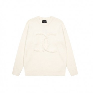 샤넬 남성 화이트 크루넥 니트 - Chanel Mens White Knits 