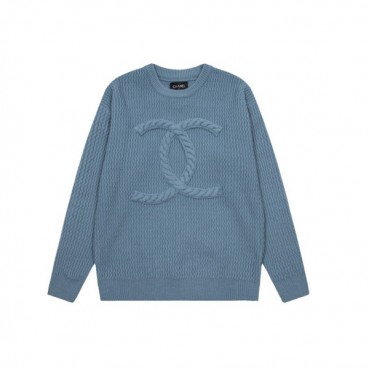 샤넬 남성 블루 크루넥 니트 - Chanel Mens Blue Knits 