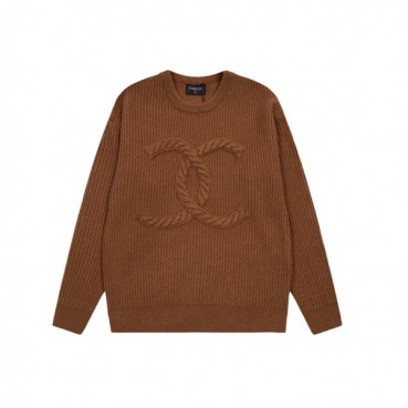 샤넬 남성 브라운 크루넥 니트 - Chanel Mens Brown Knits 