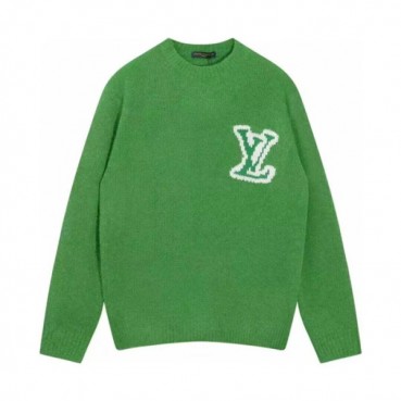 루이비통 남성 그린 크루넥 니트 - Louis vuitton Mens Green Sweaters 