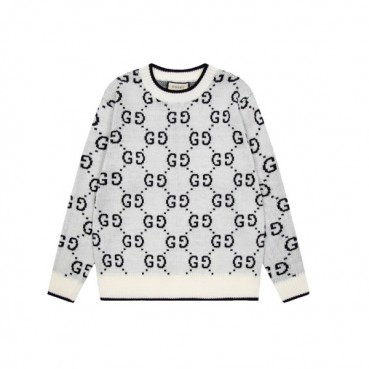 구찌 남성 화이트 크루넥 니트 - Gucci Mens White Knits 