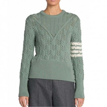 톰브라운 여성 민트 크루넥 니트 - Thom Browne Womens Mint Knits 