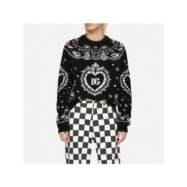돌체앤가바나 남성 블랙 크루넥 니트 - Dolce&Gabbana Mens Black Knits 