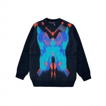 루이비통 남성 블랙 크루넥 니트 - Louis vuitton Mens Black Sweaters 
