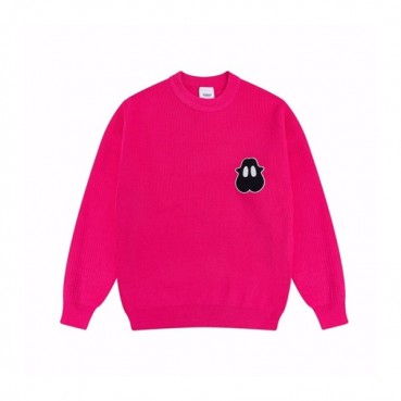 버버리 남/녀 크루넥 핑크 니트 - Burberry Unisex Pink Knits 