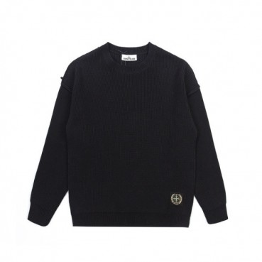 스톤아일랜드 남성 블랙 크루넥 니트 - Stone Island Mens Black Knits 