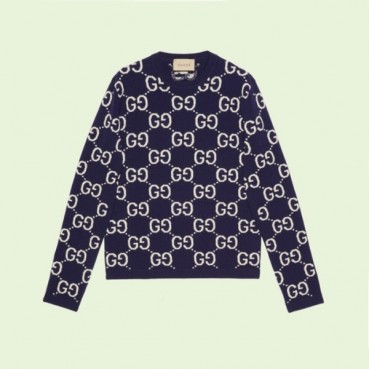구찌 남성 네이비 크루넥 니트 - Gucci Mens Navy Knits 