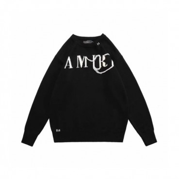 아미리 남성 블랙 크루넥 니트 - Amiri Mens Black Knitwear 