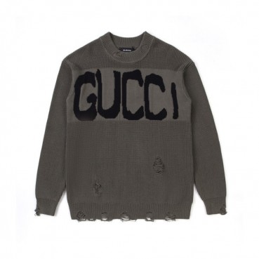구찌 남성 그레이 크루넥 니트 - Gucci Mens Gray Knits 