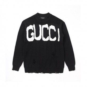 구찌 남성 블랙 크루넥 니트 - Gucci Mens Black Knits 