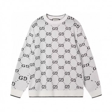 구찌 남성 화이트 크루넥 니트 - Gucci Mens White Knits 