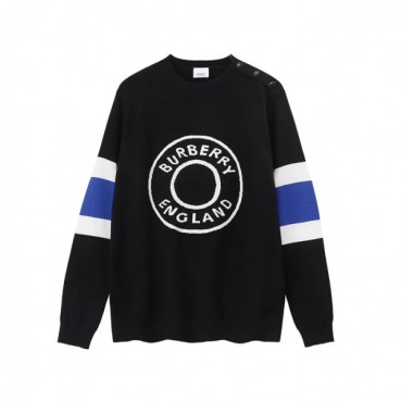 버버리 남성 크루넥 블랙 니트 - Burberry Mens Black Knits 