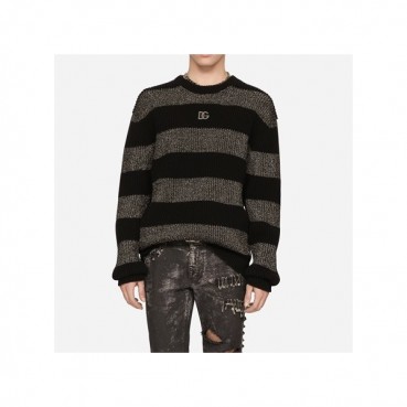 돌체앤가바나 남성 블랙 크루넥 니트 - Dolce&Gabbana Mens Black Knits 