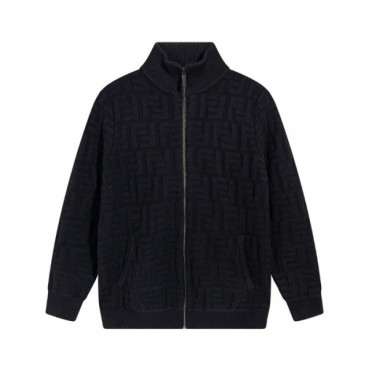 펜디 남성 트렌디 블랙 집업 니트 - Fendi Mens Black Sweaters 