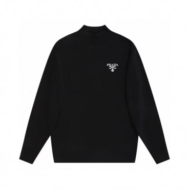 프라다 남성 터틀넥 블랙 니트 - Prada Mens Black Knits 