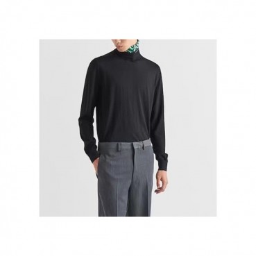 프라다 남성 터틀넥 블랙 니트 - Mens Black Knits 