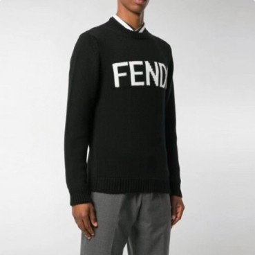 펜디 남성 트렌디 블랙 니트 - Mens Black Sweaters 