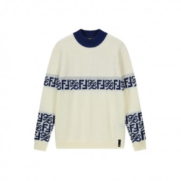 펜디 남성 트렌디 아이보리 니트 - Mens Ivory Sweaters 