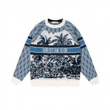 디올 남성 블루 크루넥 스웨터 - Mens Blue Sweaters 