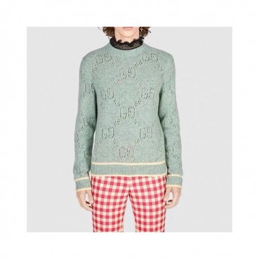 구찌 남성 블루 크루넥 니트 - Mens Blue Knits 