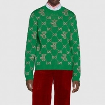 구찌 남성 그린 크루넥 니트 - Gucci Mens Green Knits 