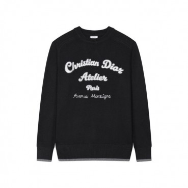 디올 남성 블랙 크루넥 스웨터 - Mens Black Sweaters 