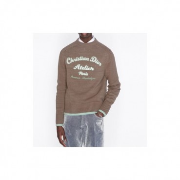 디올 남성 카멜 크루넥 스웨터 - Mens Camel Sweaters 