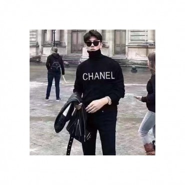 샤넬 남성 터늘넥 블랙 니트 - Chanel Mens Black Knits 
