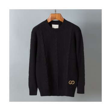 Gucci  Mens Logo Crew-neck Sweaters Black 