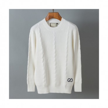 Gucci  Mens Logo Crew-neck Sweaters White 